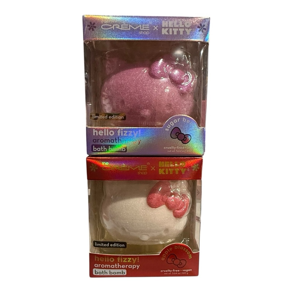 Hello Kitty x The Crème Shop Aromatherapy Bath Bombs Limited Edition x2 NEW - Picture 1 of 5